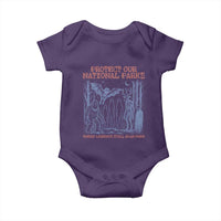 Protect Our National Parks Funny Cryptid Society Vintage Graphic Baby Onesie Bigfoot Mothman Wendigo Where Legends Still Roam Free