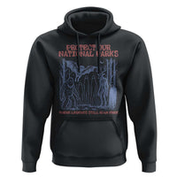 Protect Our National Parks Funny Cryptid Society Vintage Graphic Hoodie Bigfoot Mothman Wendigo Where Legends Still Roam Free