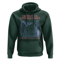 Protect Our National Parks Funny Cryptid Society Vintage Graphic Hoodie Bigfoot Mothman Wendigo Where Legends Still Roam Free