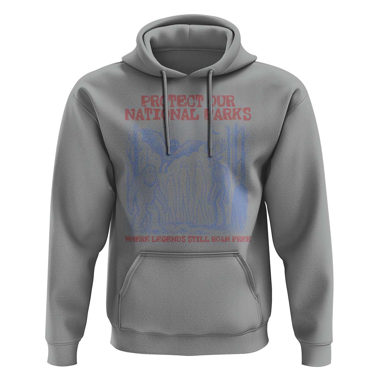 Protect Our National Parks Funny Cryptid Society Vintage Graphic Hoodie Bigfoot Mothman Wendigo Where Legends Still Roam Free