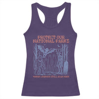 Protect Our National Parks Funny Cryptid Society Vintage Graphic Racerback Tank Top Bigfoot Mothman Wendigo Where Legends Still Roam Free