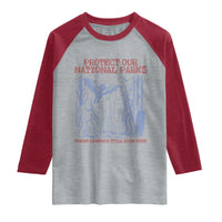 Protect Our National Parks Funny Cryptid Society Vintage Graphic Raglan Shirt Bigfoot Mothman Wendigo Where Legends Still Roam Free