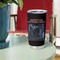 Protect Our National Parks Funny Cryptid Society Vintage Graphic Tumbler Cup Bigfoot Mothman Wendigo Where Legends Still Roam Free