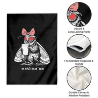 Mothma'am Pink Bow Cryptid Spooky Garden Flag Funny Cute Coquette Mothman Legend Graphic