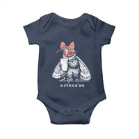 Mothma'am Pink Bow Cryptid Spooky Baby Onesie Funny Cute Coquette Mothman Legend Graphic