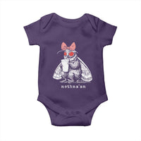 Mothma'am Pink Bow Cryptid Spooky Baby Onesie Funny Cute Coquette Mothman Legend Graphic
