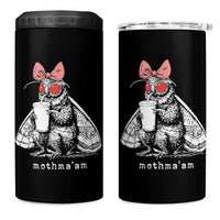 Mothma'am Pink Bow Cryptid Spooky 4 in 1 Can Cooler Tumbler Funny Cute Coquette Mothman Legend Graphic