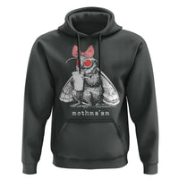 Mothma'am Pink Bow Cryptid Spooky Hoodie Funny Cute Coquette Mothman Legend Graphic