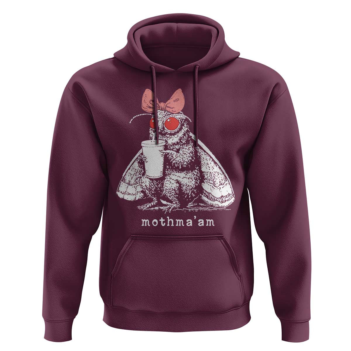 Mothma'am Pink Bow Cryptid Spooky Hoodie Funny Cute Coquette Mothman Legend Graphic