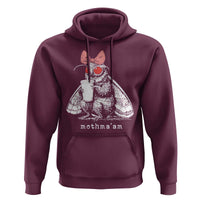 Mothma'am Pink Bow Cryptid Spooky Hoodie Funny Cute Coquette Mothman Legend Graphic