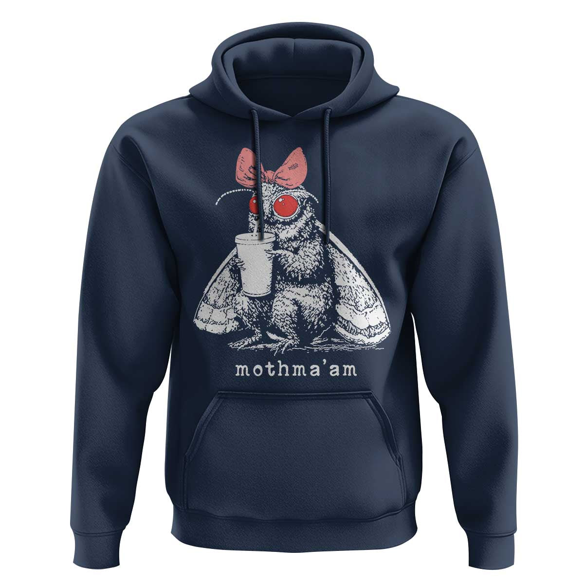 Mothma'am Pink Bow Cryptid Spooky Hoodie Funny Cute Coquette Mothman Legend Graphic