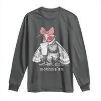 Mothma'am Pink Bow Cryptid Spooky Long Sleeve Shirt Funny Cute Coquette Mothman Legend Graphic