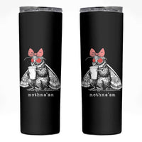 Mothma'am Pink Bow Cryptid Spooky Skinny Tumbler Funny Cute Coquette Mothman Legend Graphic