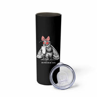 Mothma'am Pink Bow Cryptid Spooky Skinny Tumbler Funny Cute Coquette Mothman Legend Graphic