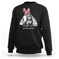Mothma'am Pink Bow Cryptid Spooky Sweatshirt Funny Cute Coquette Mothman Legend Graphic