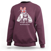 Mothma'am Pink Bow Cryptid Spooky Sweatshirt Funny Cute Coquette Mothman Legend Graphic