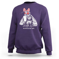 Mothma'am Pink Bow Cryptid Spooky Sweatshirt Funny Cute Coquette Mothman Legend Graphic