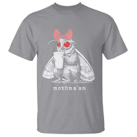 Mothma'am Pink Bow Cryptid Spooky T Shirt Funny Cute Coquette Mothman Legend Graphic