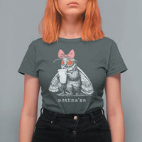 Mothma'am Pink Bow Cryptid Spooky T Shirt For Women Funny Cute Coquette Mothman Legend Graphic
