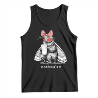 Mothma'am Pink Bow Cryptid Spooky Tank Top Funny Cute Coquette Mothman Legend Graphic