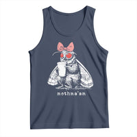 Mothma'am Pink Bow Cryptid Spooky Tank Top Funny Cute Coquette Mothman Legend Graphic