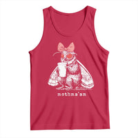 Mothma'am Pink Bow Cryptid Spooky Tank Top Funny Cute Coquette Mothman Legend Graphic