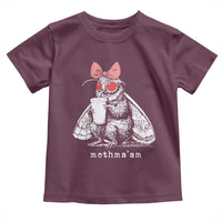 Mothma'am Pink Bow Cryptid Spooky Toddler T Shirt Funny Cute Coquette Mothman Legend Graphic