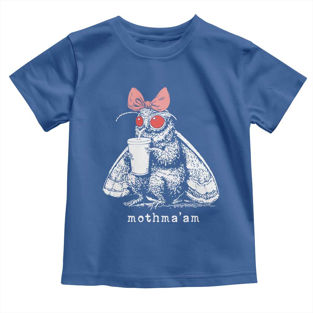 Mothma'am Pink Bow Cryptid Spooky Toddler T Shirt Funny Cute Coquette Mothman Legend Graphic