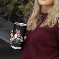 Mothma'am Pink Bow Cryptid Spooky Tumbler Cup Funny Cute Coquette Mothman Legend Graphic
