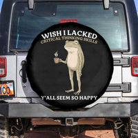 Funny Sarcastic Frog Drinking Coffee Meme Spare Tire Cover Wish I Lacked Critical Thinking Skills Y'all Seem So Happy Retro Vintage