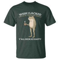 Funny Sarcastic Frog Drinking Coffee Meme T Shirt Wish I Lacked Critical Thinking Skills Y'all Seem So Happy Retro Vintage