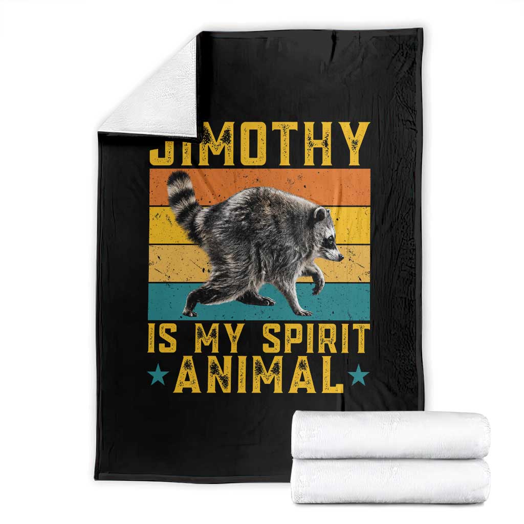 Jimothy Is My Spirit Animal Seattle Raccoon Lover Throw Blanket Retro Sunset Viral Ballard Trash Panda Graphic