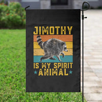Jimothy Is My Spirit Animal Seattle Raccoon Lover Garden Flag Retro Sunset Viral Ballard Trash Panda Graphic