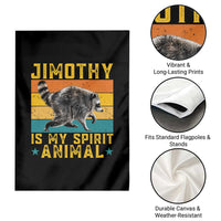 Jimothy Is My Spirit Animal Seattle Raccoon Lover Garden Flag Retro Sunset Viral Ballard Trash Panda Graphic