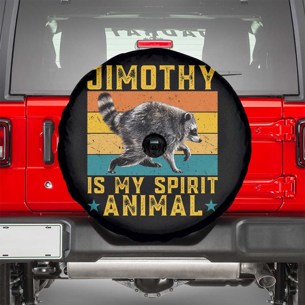 Jimothy Is My Spirit Animal Seattle Raccoon Lover Spare Tire Cover Retro Sunset Viral Ballard Trash Panda Graphic
