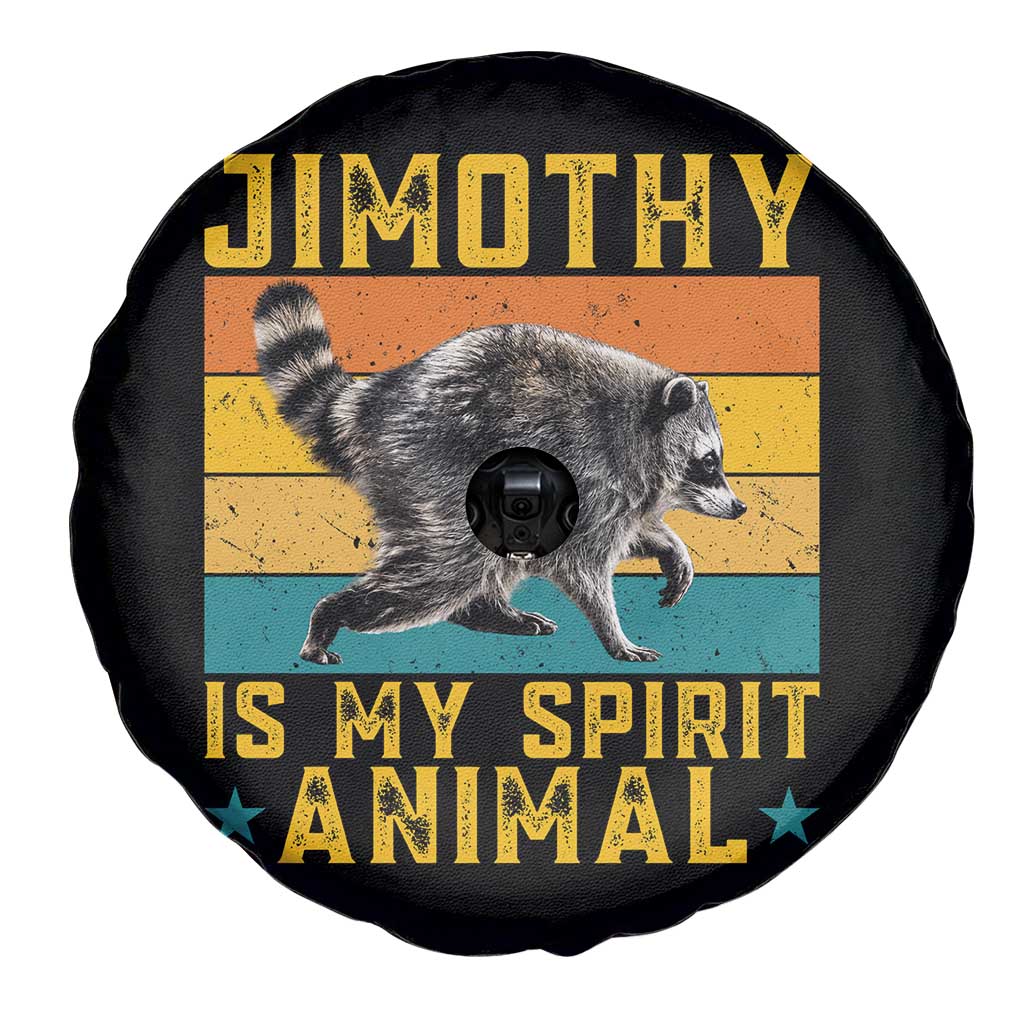Jimothy Is My Spirit Animal Seattle Raccoon Lover Spare Tire Cover Retro Sunset Viral Ballard Trash Panda Graphic