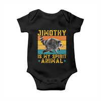 Jimothy Is My Spirit Animal Seattle Raccoon Lover Baby Onesie Retro Sunset Viral Ballard Trash Panda Graphic