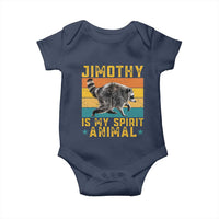 Jimothy Is My Spirit Animal Seattle Raccoon Lover Baby Onesie Retro Sunset Viral Ballard Trash Panda Graphic
