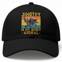 Jimothy Is My Spirit Animal Seattle Raccoon Lover Baseball Cap Retro Sunset Viral Ballard Trash Panda Graphic