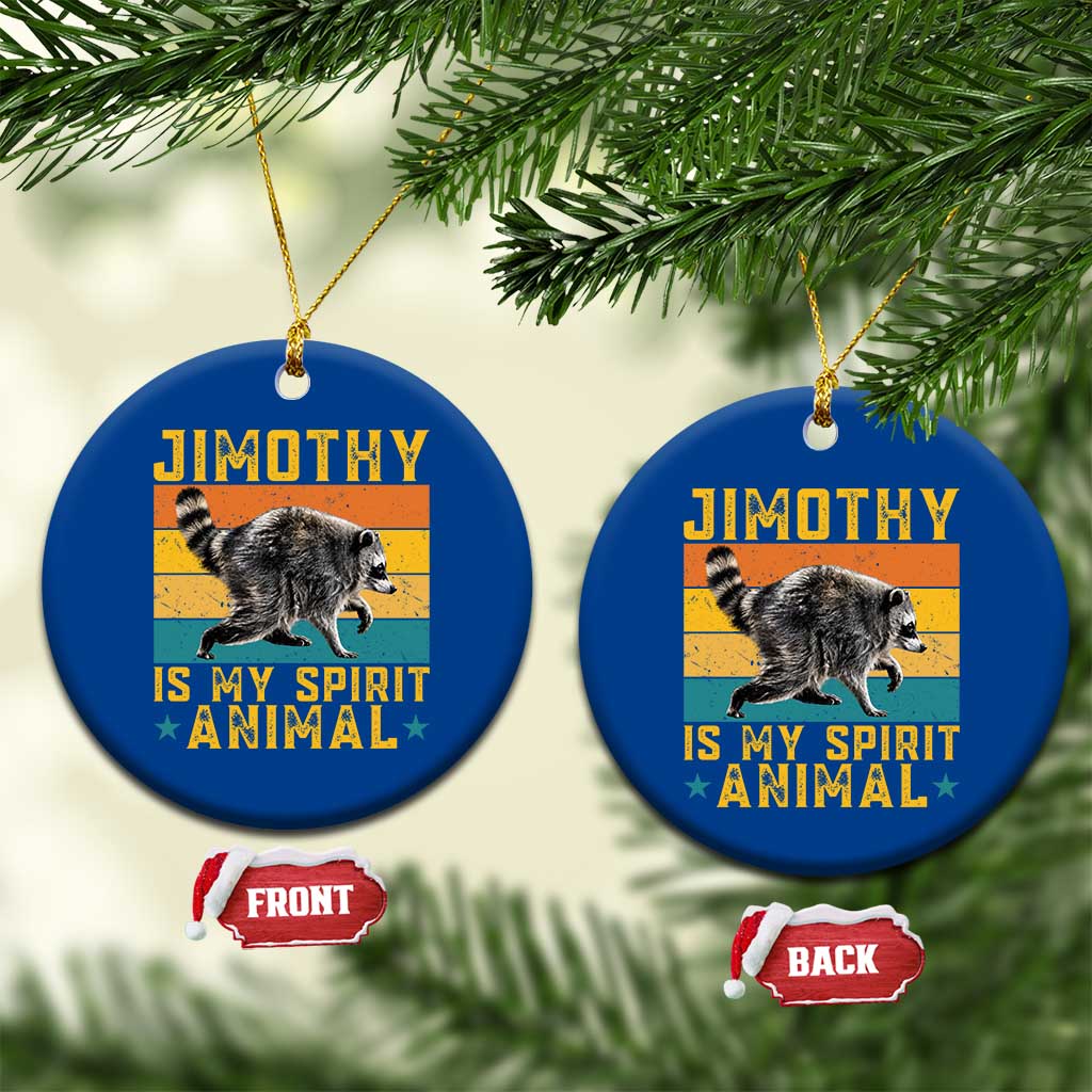Jimothy Is My Spirit Animal Seattle Raccoon Lover Ceramic Ornament Retro Sunset Viral Ballard Trash Panda Graphic