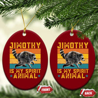 Jimothy Is My Spirit Animal Seattle Raccoon Lover Ceramic Ornament Retro Sunset Viral Ballard Trash Panda Graphic