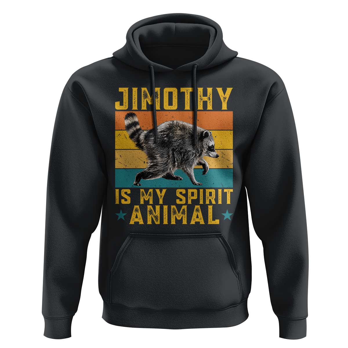 Jimothy Is My Spirit Animal Seattle Raccoon Lover Hoodie Retro Sunset Viral Ballard Trash Panda Graphic