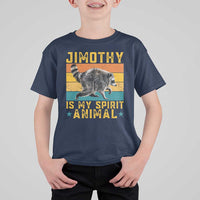 Jimothy Is My Spirit Animal Seattle Raccoon Lover T Shirt For Kid Retro Sunset Viral Ballard Trash Panda Graphic
