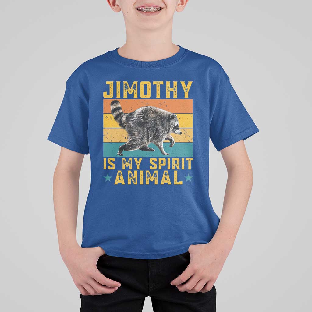 Jimothy Is My Spirit Animal Seattle Raccoon Lover T Shirt For Kid Retro Sunset Viral Ballard Trash Panda Graphic