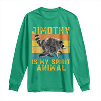 Jimothy Is My Spirit Animal Seattle Raccoon Lover Long Sleeve Shirt Retro Sunset Viral Ballard Trash Panda Graphic