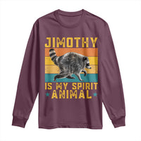 Jimothy Is My Spirit Animal Seattle Raccoon Lover Long Sleeve Shirt Retro Sunset Viral Ballard Trash Panda Graphic