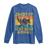 Jimothy Is My Spirit Animal Seattle Raccoon Lover Long Sleeve Shirt Retro Sunset Viral Ballard Trash Panda Graphic