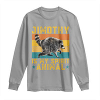 Jimothy Is My Spirit Animal Seattle Raccoon Lover Long Sleeve Shirt Retro Sunset Viral Ballard Trash Panda Graphic