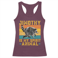 Jimothy Is My Spirit Animal Seattle Raccoon Lover Racerback Tank Top Retro Sunset Viral Ballard Trash Panda Graphic