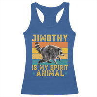 Jimothy Is My Spirit Animal Seattle Raccoon Lover Racerback Tank Top Retro Sunset Viral Ballard Trash Panda Graphic